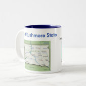 サウスダコタの記号及び地図 ツートーンマグカップ (正面左)