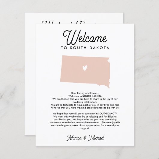 サウスダコタウェルカムレターの旅程ANY COLOR (正面/裏面)