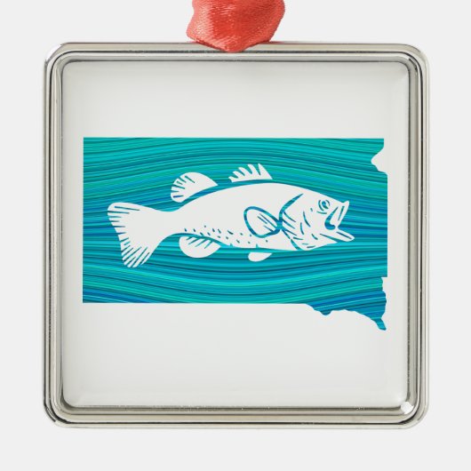 サウスダコタウェーブ魚釣り メタルオーナメント (正面)