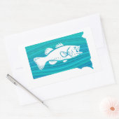 サウスダコタウェーブ魚釣り 長方形シール (封筒)