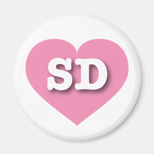 サウスダコタピンクハート- I love SD マグネット (正面)