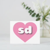 サウスダコタピンクハート- SDが大好き ポストカード (スタンド正面)