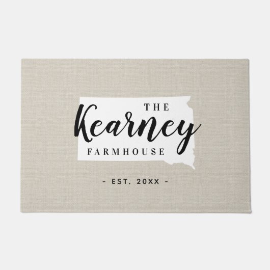 サウスダコタファミリーモノグラム州ドルマット ドアマット (正面)