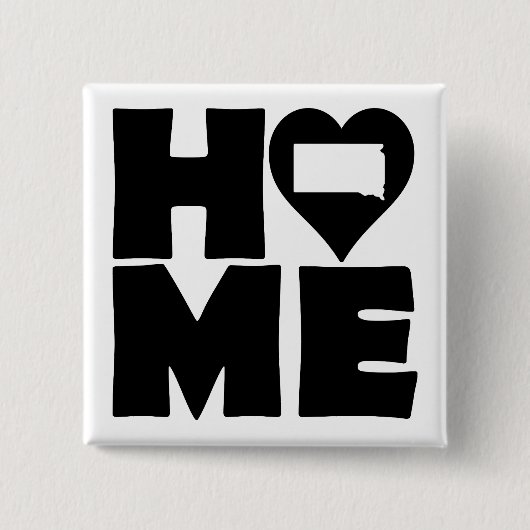 サウスダコタホームハート州ボタンバッジピン 缶バッジ (正面)