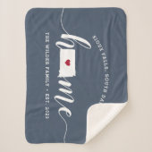 サウスダコタホーム州 パーソナライズされた シェルパブランケット (正面)