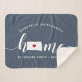 サウスダコタホーム州 パーソナライズされた シェルパブランケット (正面(横))