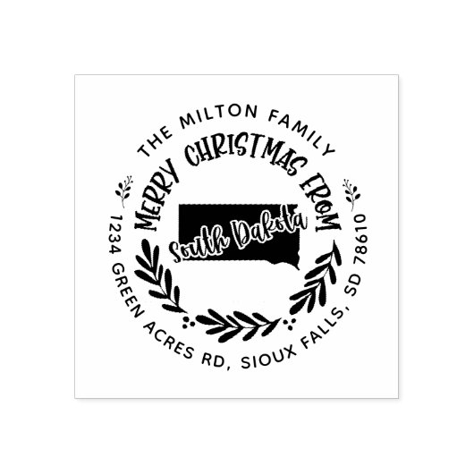 サウスダコタメリークリスマス差出人住所 ラバースタンプ (インプリント)