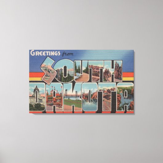 サウスダコタラージレターシーンサウスダコタ キャンバスプリント (正面)