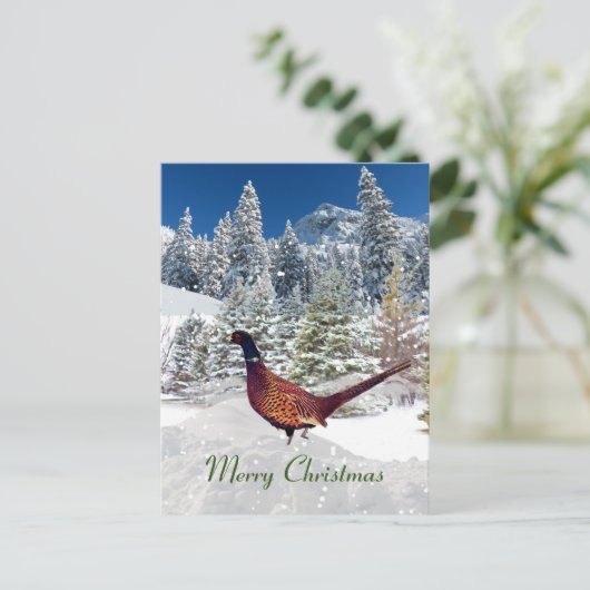 サウスダコタリングや輪首キジのクリスマス ポストカード (スタンド正面)