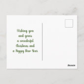 サウスダコタリングや輪首キジのクリスマス ポストカード (裏面)