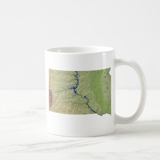 サウスダコタン州旗+地図マグカップ コーヒーマグカップ (右)