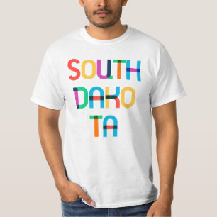 サウスダコタヴィンテージカラフルレトロ80sアポップ・アートのート tシャツ