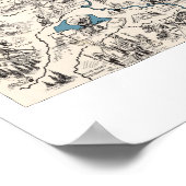 サウスダコタヴィンテージ写真の地図 ポスター (角)