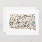 サウスダコタヴィンテージ写真地図アンティーク図 ポストカード (正面/裏面)