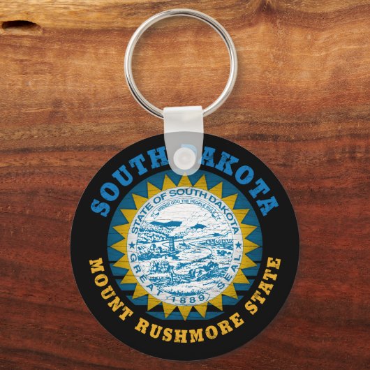 サウスダコタ山シュモア州旗 キーホルダー (正面)