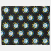 サウスダコタ山シュモア州旗 フリースブランケット (正面(横))