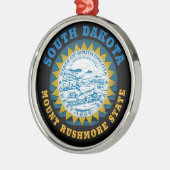サウスダコタ山シュモア州旗 メタルオーナメント (左)