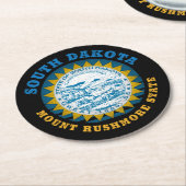 サウスダコタ山シュモア州旗 ラウンドペーパーコースター (アングル)