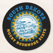 サウスダコタ山シュモア州旗 ラウンドペーパーコースター (正面)