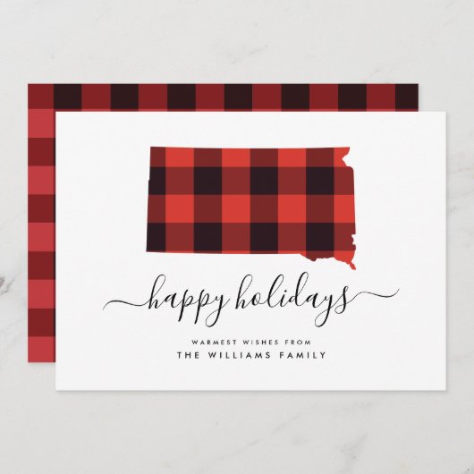 サウスダコタ州からのハッピーホリデーズウォームウィッシュ (正面/裏面)