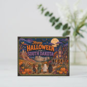 サウスダコタ州の子供たちからのハッピーハロウィン ポストカード (スタンド正面)