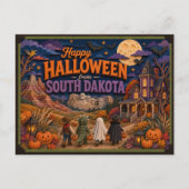 サウスダコタ州の子供たちからのハッピーハロウィン ポストカード (正面)