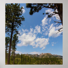 サウスダコタ州の木々に囲まれたブラックヒルズ ポスター