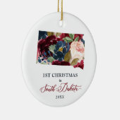 サウスダコタ州の第1クリスマスパーソナライズされた セラミックオーナメント (右)