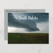 サウスダコタ州の野原で嵐が吹き荒れる ポストカード (正面/裏面)
