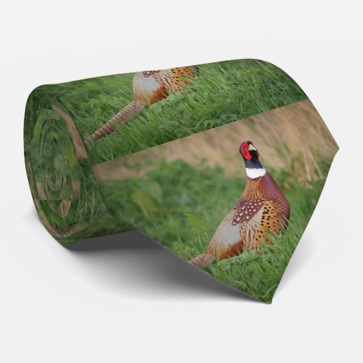 サウスダコタ州の鳥、リングネックキジのメンズ ネクタイ (ロール)