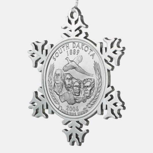 サウスダコタ州クォーター スノーフレークピューターオーナメント (右)