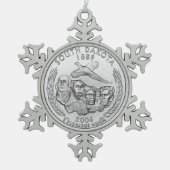 サウスダコタ州クォーター スノーフレークピューターオーナメント (正面)