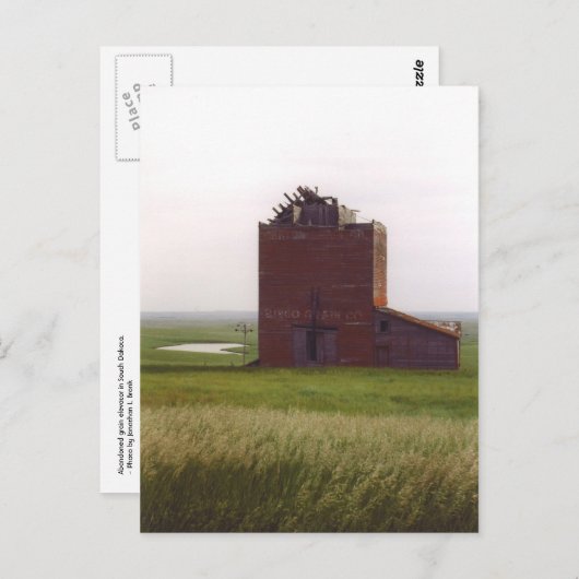 サウスダコタ州グレーンエレベーターのはがき ポストカード (正面/裏面)