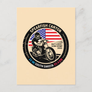 サウスダコタ州スピアフィッシュキャニオンバイクツーリング ポストカード