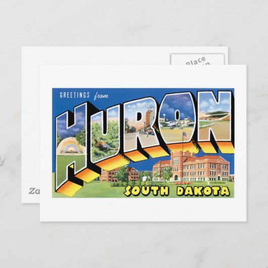 サウスダコタ州ヒューロン市からのご挨拶 ポストカード (正面/裏面)