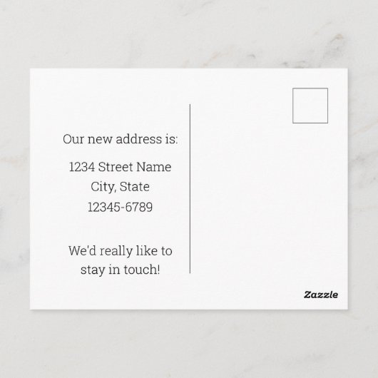 サウスダコタ州フェアサンの引越し発表 ポストカード (裏面)