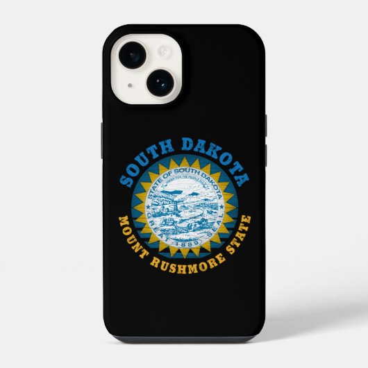 サウスダコタ州ラシュモア山州旗 iPhoneケース (裏面)