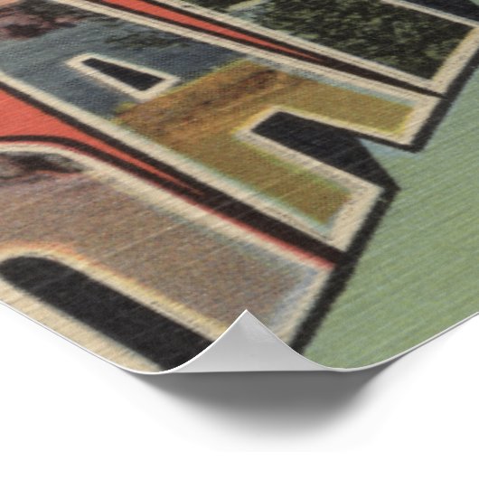 サウスダコタ州ラピッドシティ – ラージレターシーン ポスター (角)