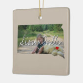 サウスダコタ州写真付きと町名 セラミックオーナメント (左)