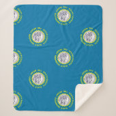 サウスダコタ州旗と愛国心のあるシェルパ毛布 シェルパブランケット (正面)