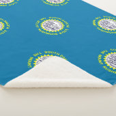 サウスダコタ州旗と愛国心のあるシェルパ毛布 シェルパブランケット (3/4)