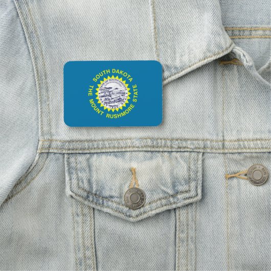 サウスダコタ州旗と愛国的な名前タグ 名札 (インサイチュ)
