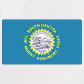 サウスダコタ州旗のある愛国的な州 ラベル (デザイン2)