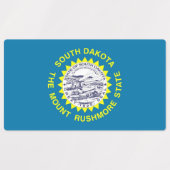 サウスダコタ州旗のある愛国的な州 ラベル (デザイン1)