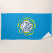 サウスダコタ州旗のデザイン ビーチタオル (正面)