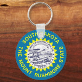 サウスダコタ州旗を持つキーチェーン州 キーホルダー (正面)
