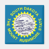 サウスダコタ州旗を持つマグネット州 – 米国 マグネット (正面)