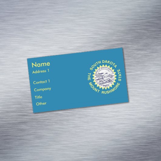 サウスダコタ州旗を持つ名刺マグネット マグネット名刺 (インサイチュ)