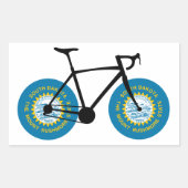 サウスダコタ州旗サイクリング 長方形シール (正面)