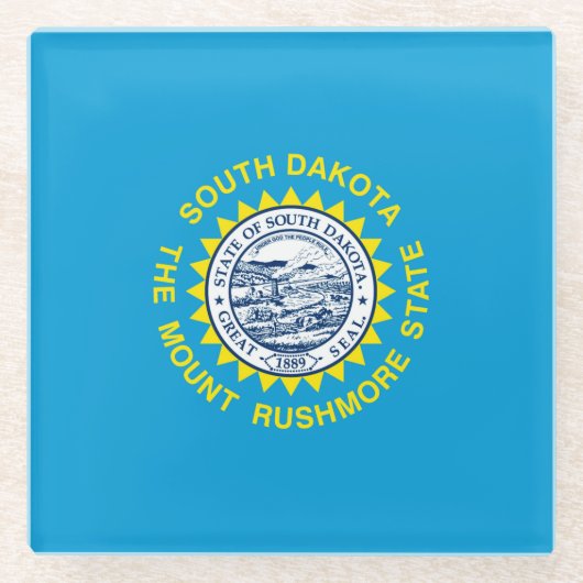 サウスダコタ州旗デザインデコール ガラスコースター (正面)